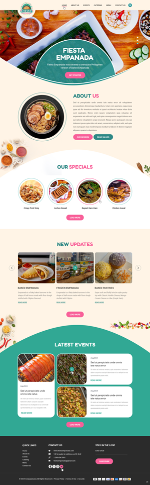 Web Design par pb pour Fiesta Empanada | Design : #34385248