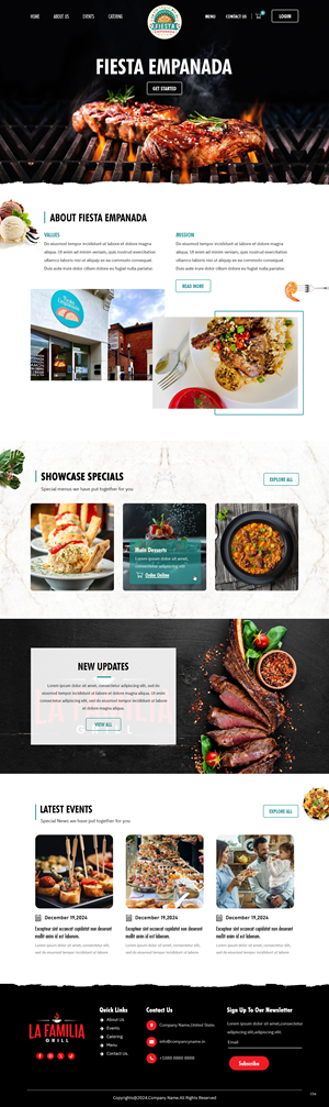 Web Design par pb pour Fiesta Empanada | Design : #34385256