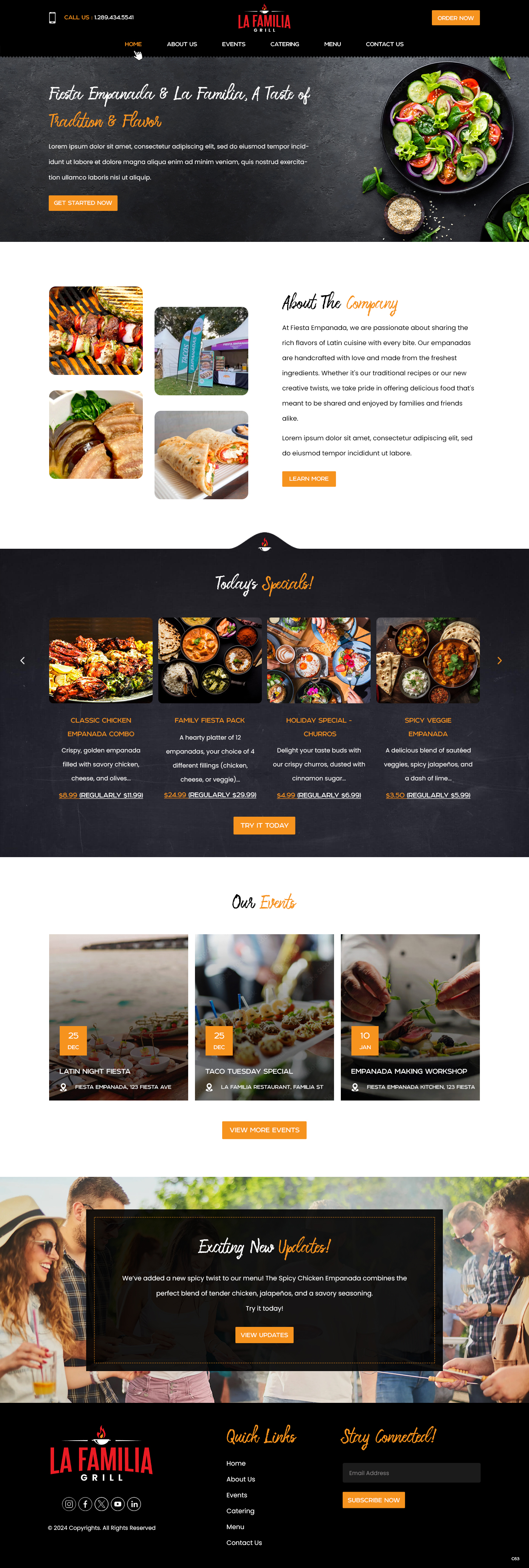 Web Design par pb pour Fiesta Empanada | Design #34385278