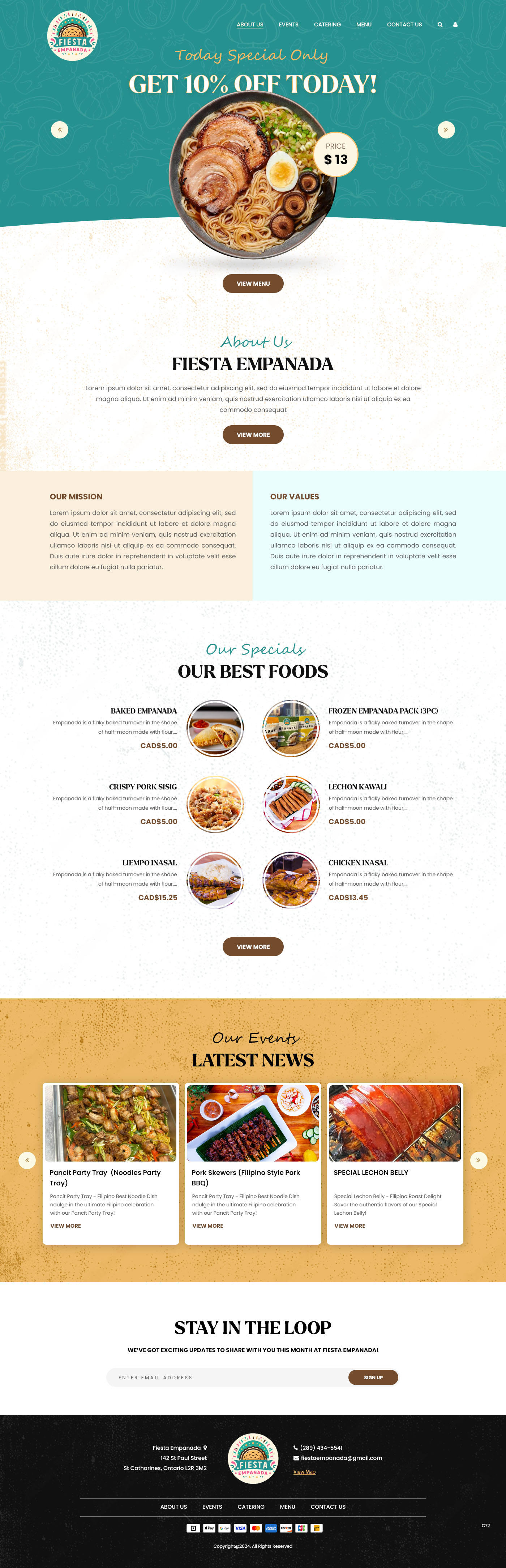 Web Design par pb pour Fiesta Empanada | Design #34385280