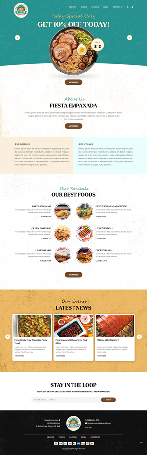 Web Design par pb pour Fiesta Empanada | Design : #34385280