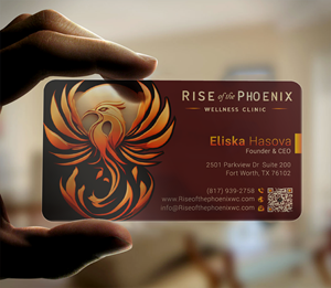 Design de Carte de Visite par DesignerShahadat pour Rise of the Phoenix Wellness Clinic PLLC | Design : #34369270