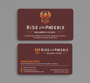 Design de Carte de Visite par freelancer75 pour Rise of the Phoenix Wellness Clinic PLLC | Design : #34367753