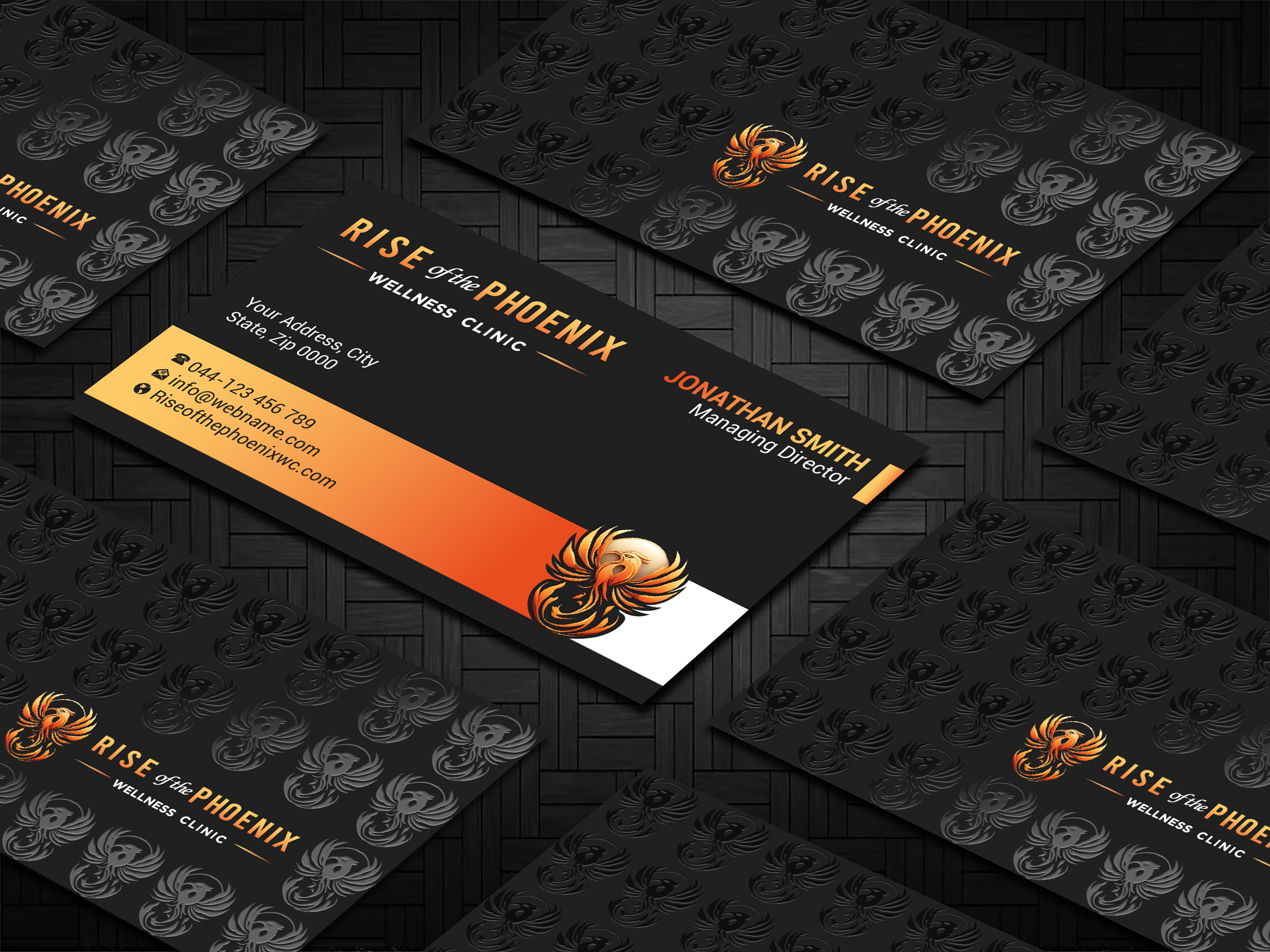 Design de Carte de Visite par Imagine design000 pour Rise of the Phoenix Wellness Clinic PLLC | Design #34374011