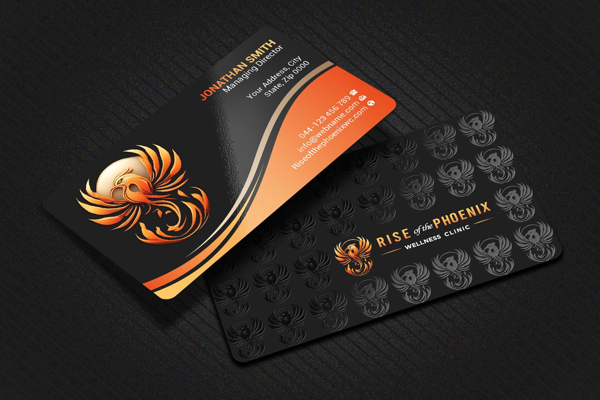 Diseño de Tarjeta de Presentación por Imagine design000 para Rise of the Phoenix Wellness Clinic PLLC | Diseño #34374182
