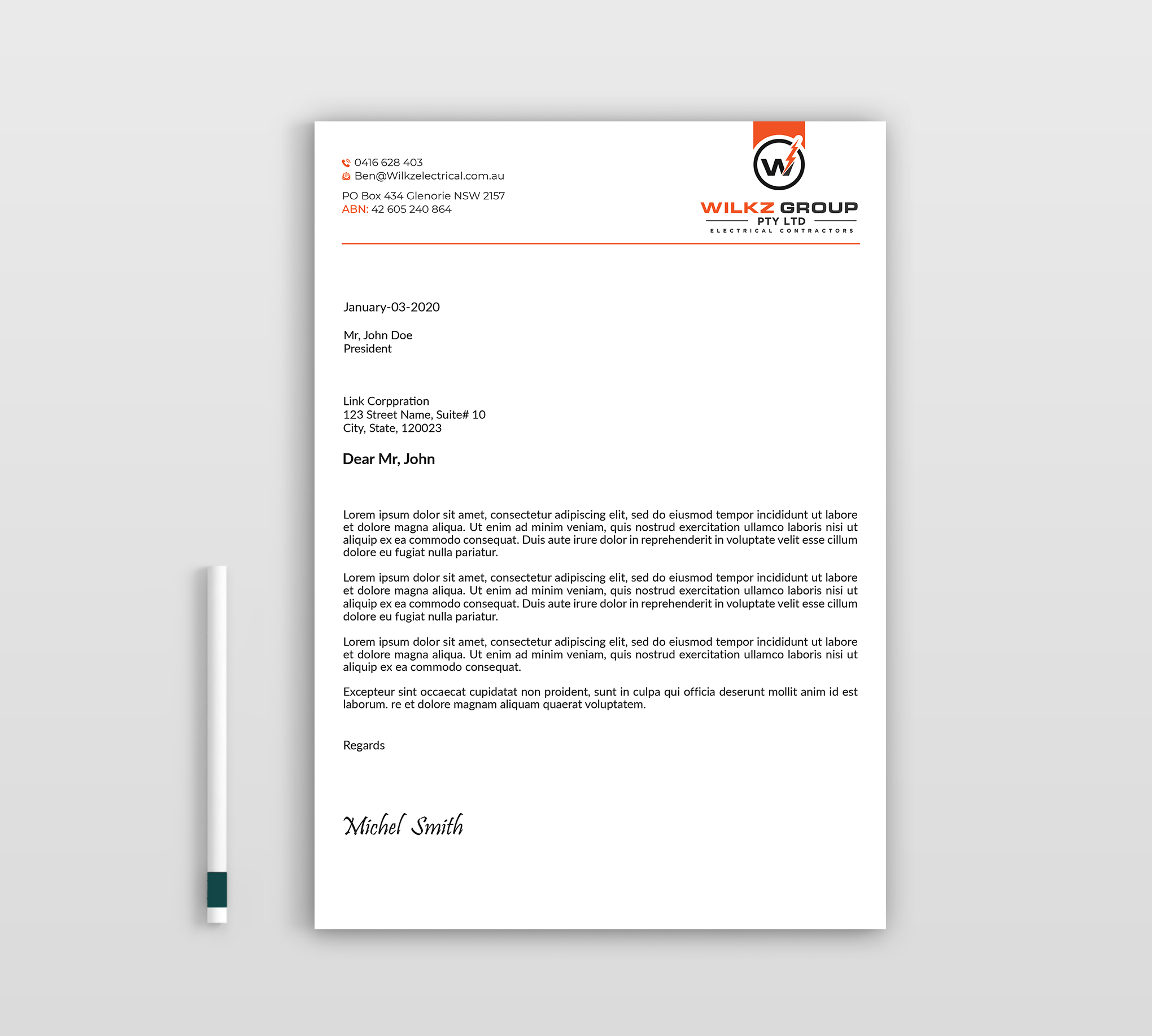 Stationery Design by Expert Bappy for Wilkz Group | Design #34380089