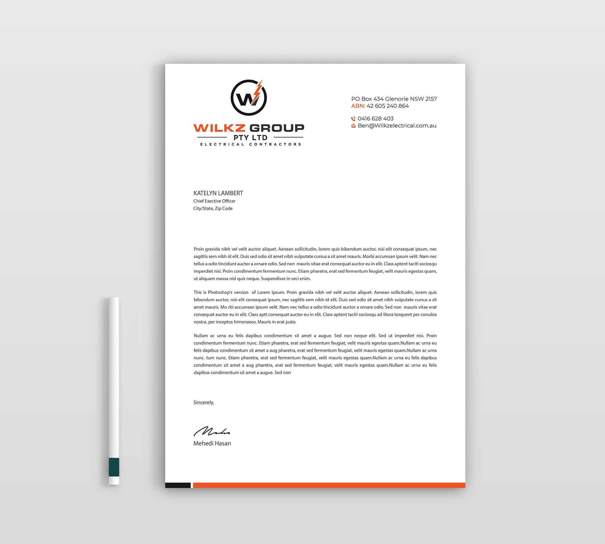 Stationery Design by Expert Bappy for Wilkz Group | Design #34385755