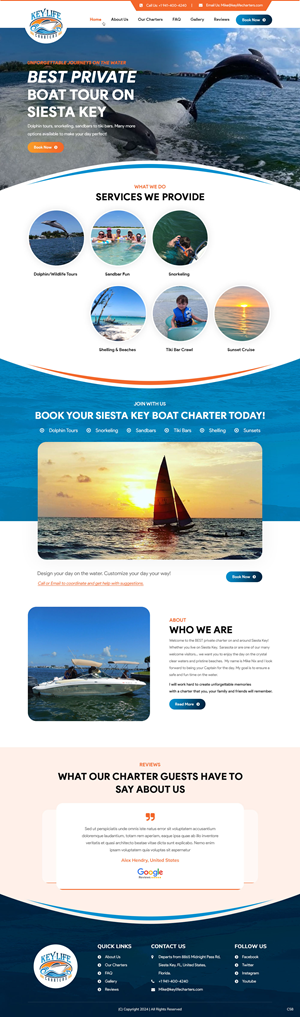 Web Design by pb for Key Life Charters | Design: #34398457