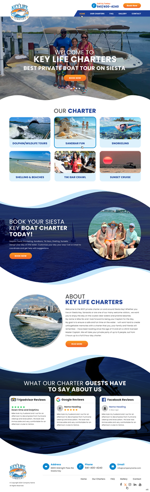 Web Design by pb for Key Life Charters | Design: #34398459