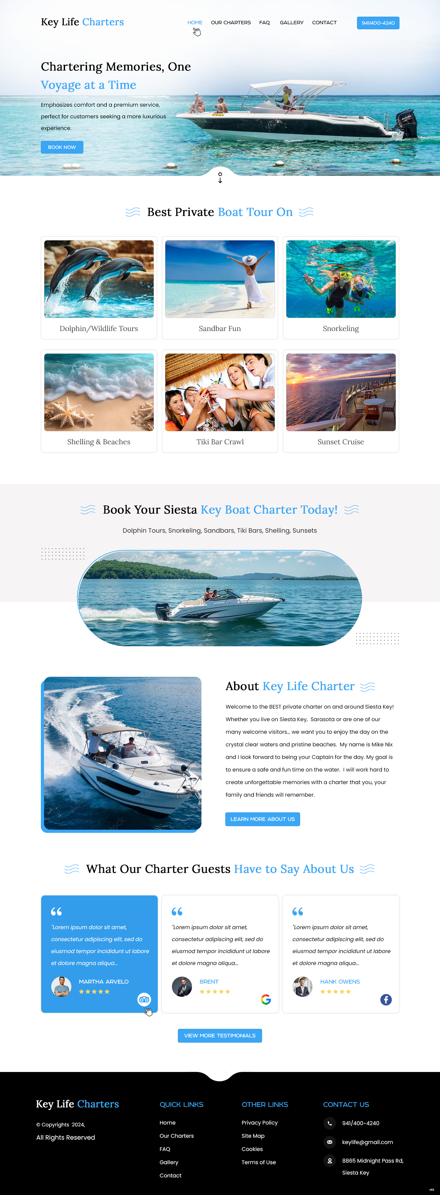 Web Design by pb for Key Life Charters | Design #34398461
