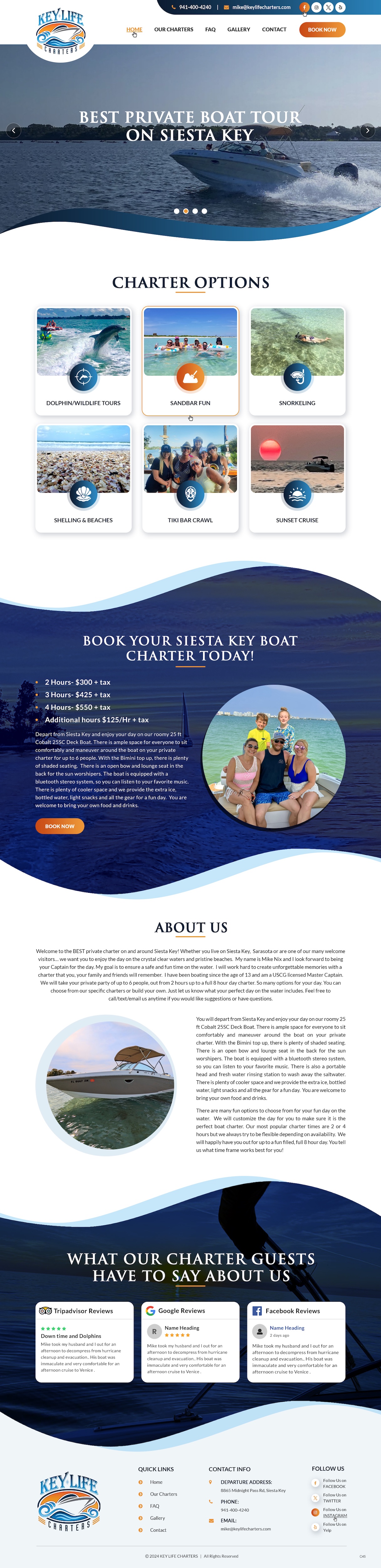 Web Design by pb for Key Life Charters | Design #34432716