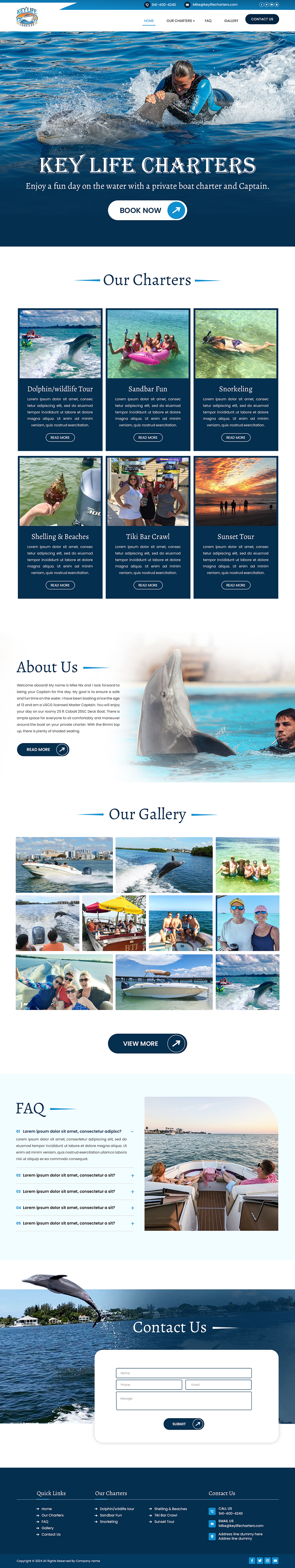 Web Design by Creations Box 2015 for Key Life Charters | Design #34389954