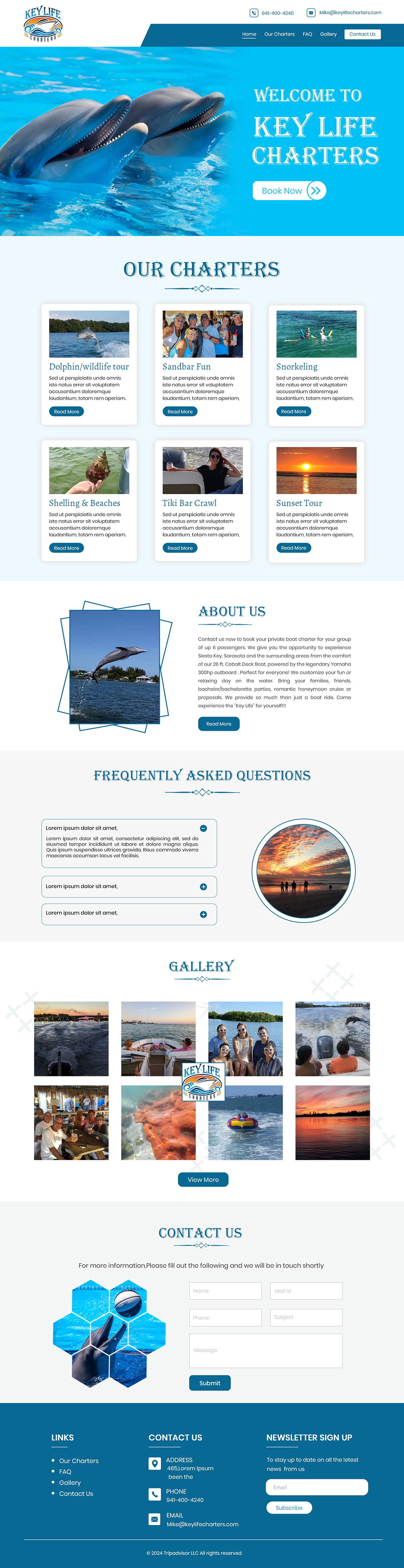 Web Design by Creations Box 2015 for Key Life Charters | Design #34389956