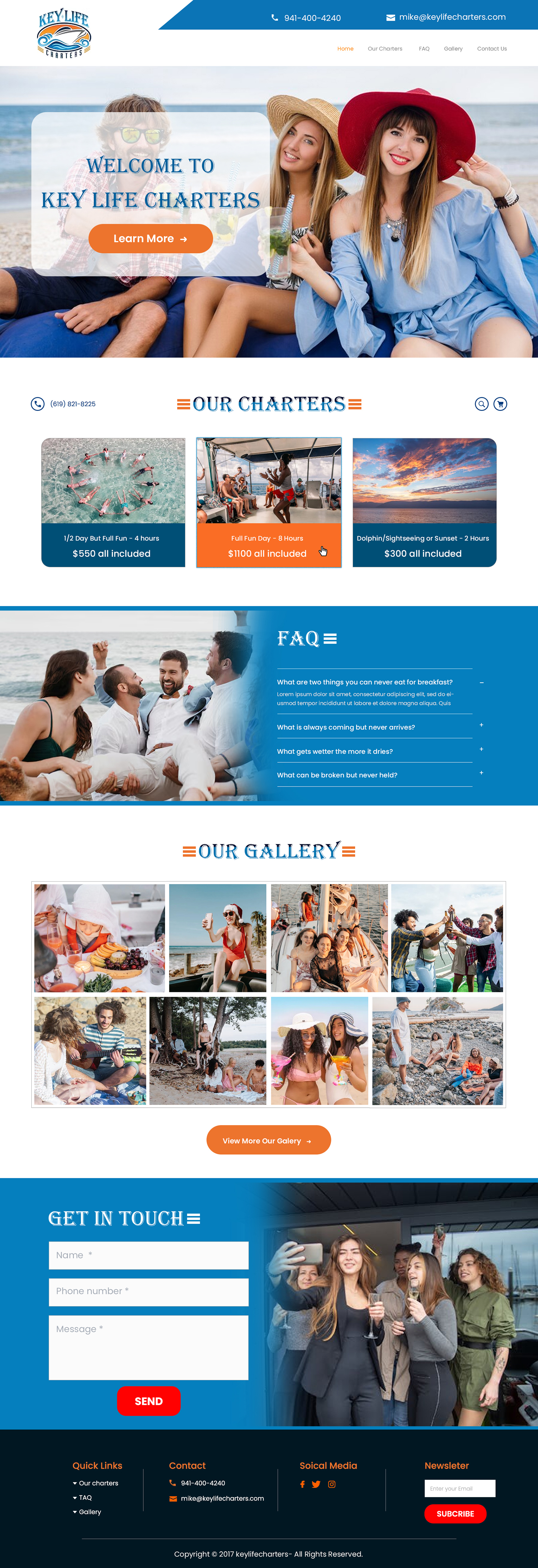 Web Design by Creations Box 2015 for Key Life Charters | Design #34389961