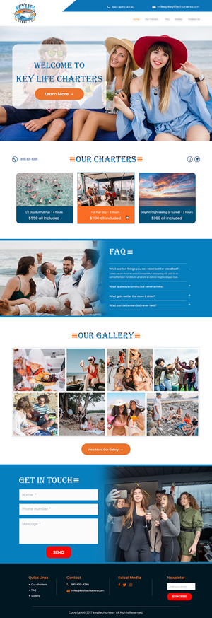Web Design by Creations Box 2015 for Key Life Charters | Design: #34389961