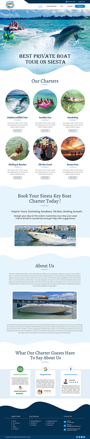 Web Design by Creations Box 2015 for Key Life Charters | Design #34410073