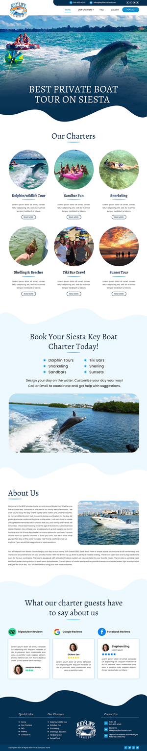 Web Design by Creations Box 2015 for Key Life Charters | Design: #34410075