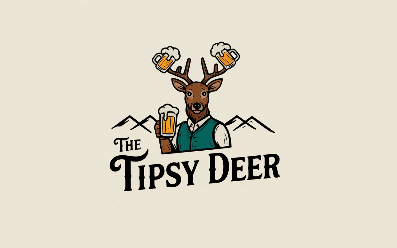 Logo Design by Mukuuu for The Tipsy Deer | Design #34391993