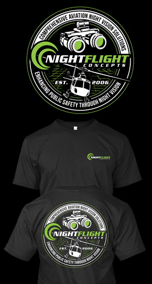 Global Aviation Night Vision Goggle business needs retro t-shirt designs.
