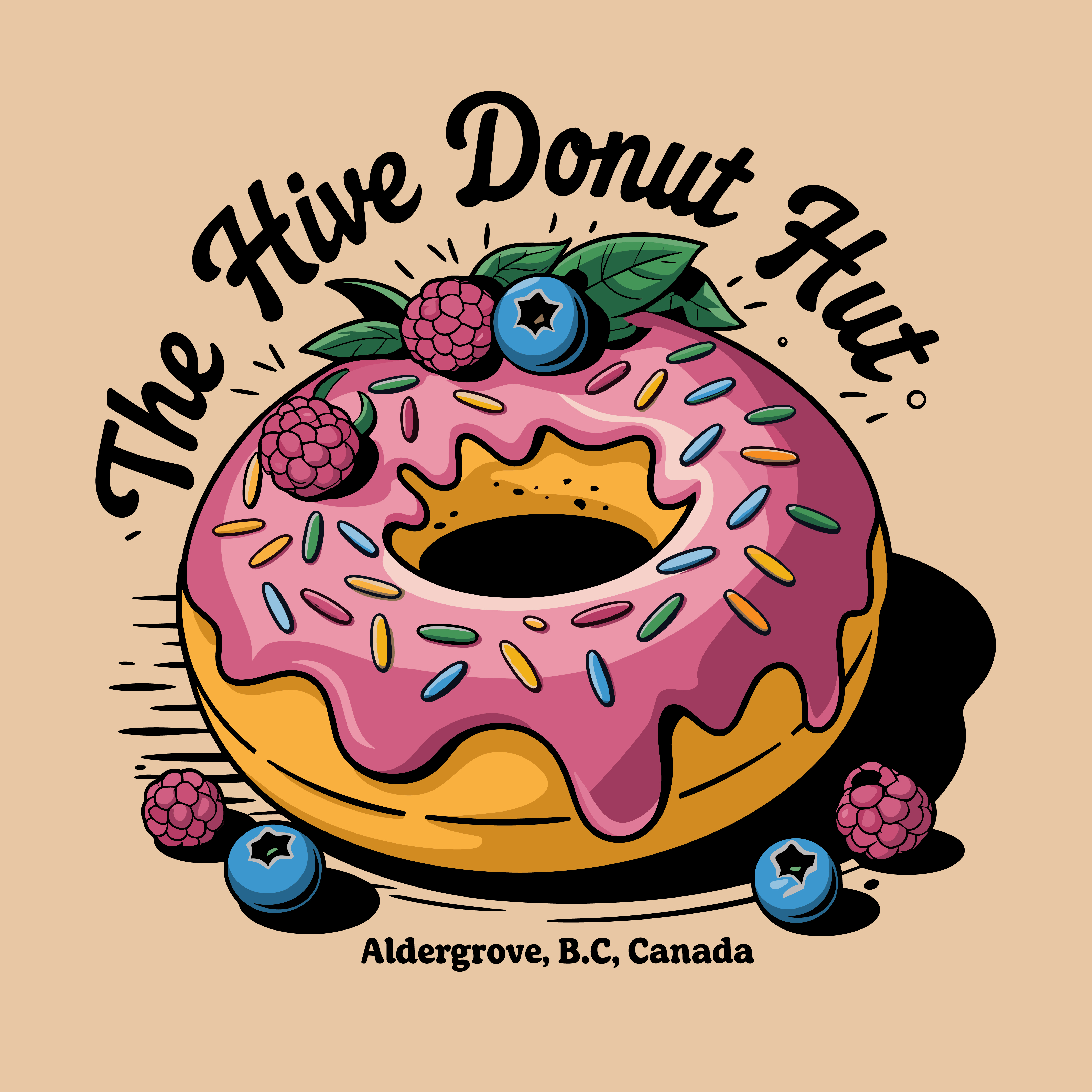 T-shirt Design by Dewantara for The Hive Donut Hut | Design #34431473