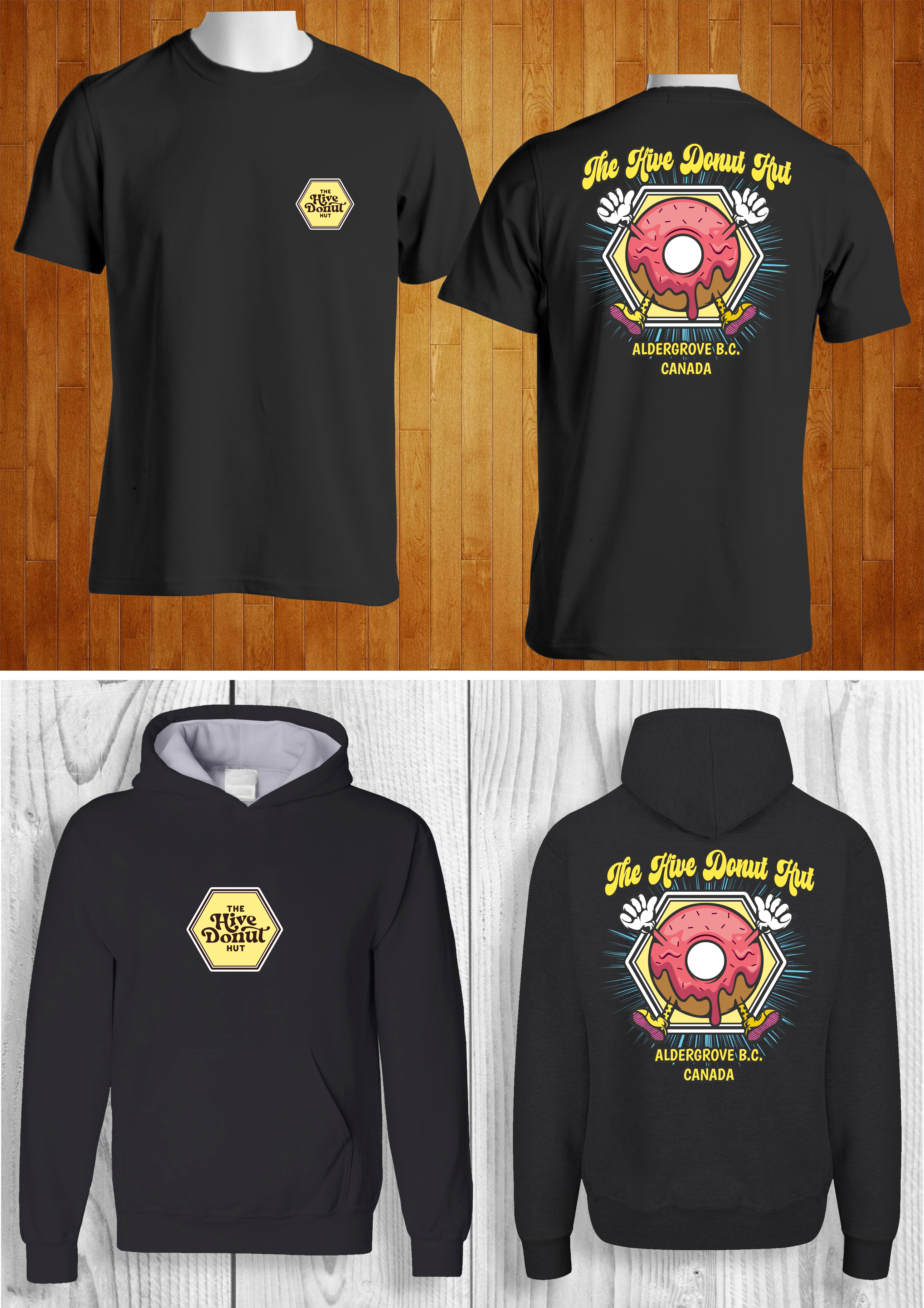 Design de T-shirt par MangkuJiwo pour The Hive Donut Hut | Design #34437424