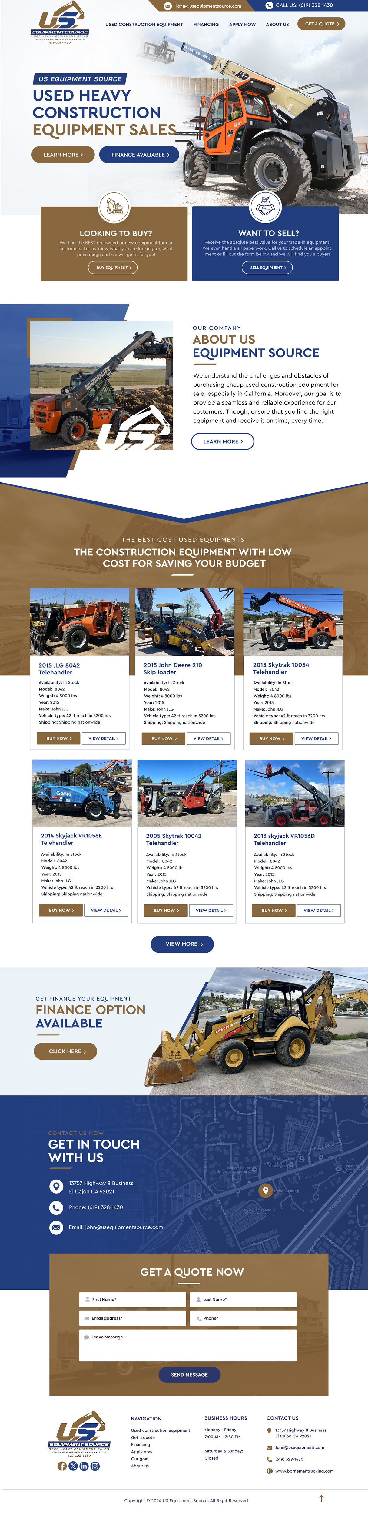 Web Design par Blue Sparrow pour US EQUIPMENT SOURCE | Design #34414906