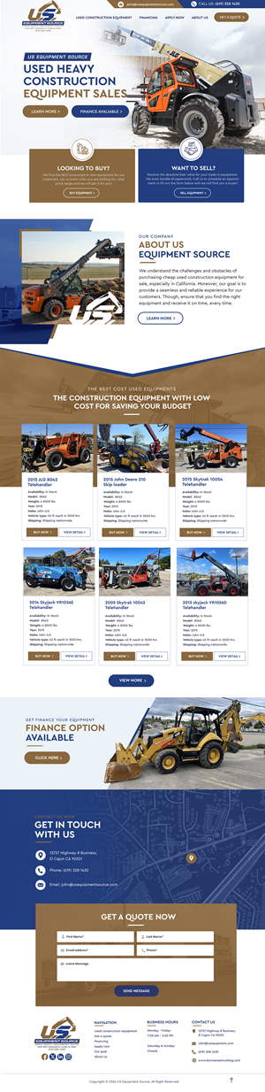 Web-Design von Blue Sparrow für US EQUIPMENT SOURCE | Design: #34414906