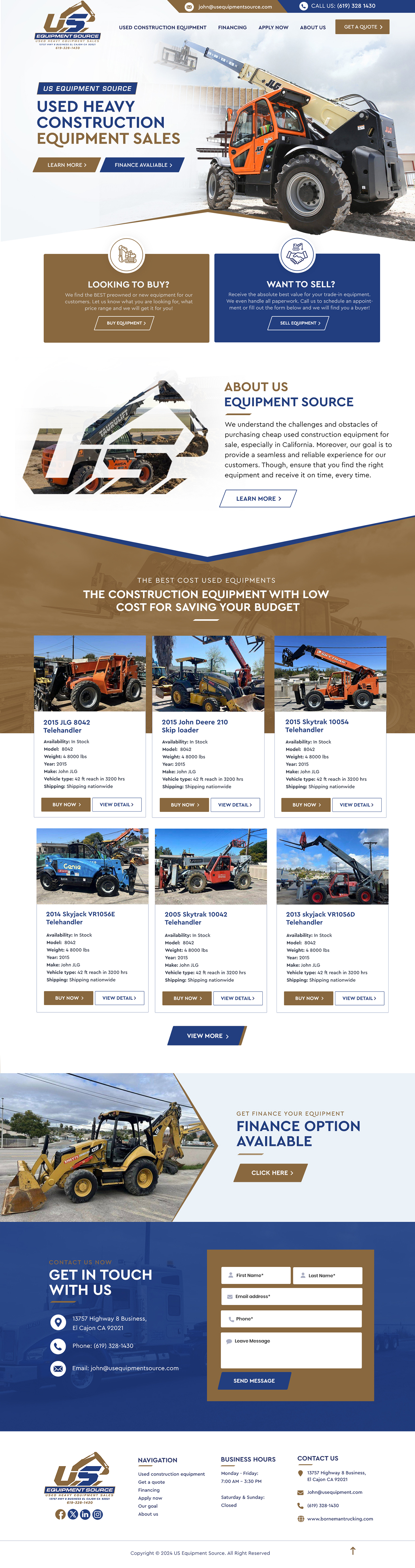 Web Design by Blue Sparrow for US EQUIPMENT SOURCE | Design #34414907