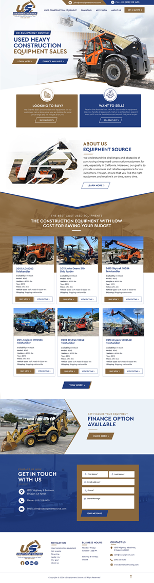 Web-Design von Blue Sparrow für US EQUIPMENT SOURCE | Design: #34414907