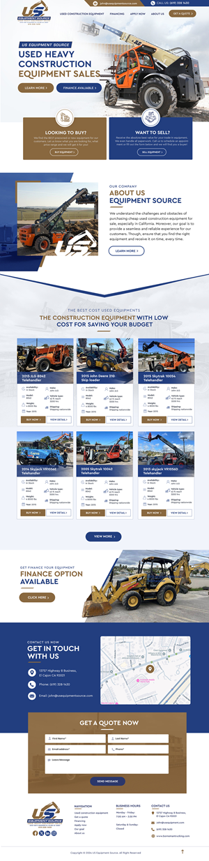 Web-Design von Blue Sparrow für US EQUIPMENT SOURCE | Design: #34416709