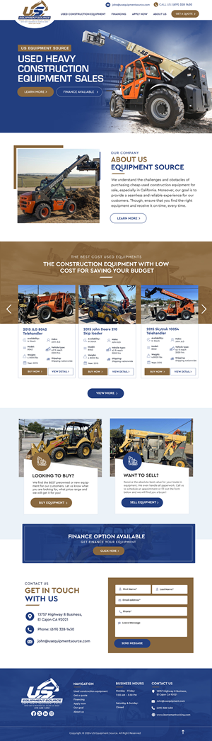 Web-Design von Blue Sparrow für US EQUIPMENT SOURCE | Design: #34416710