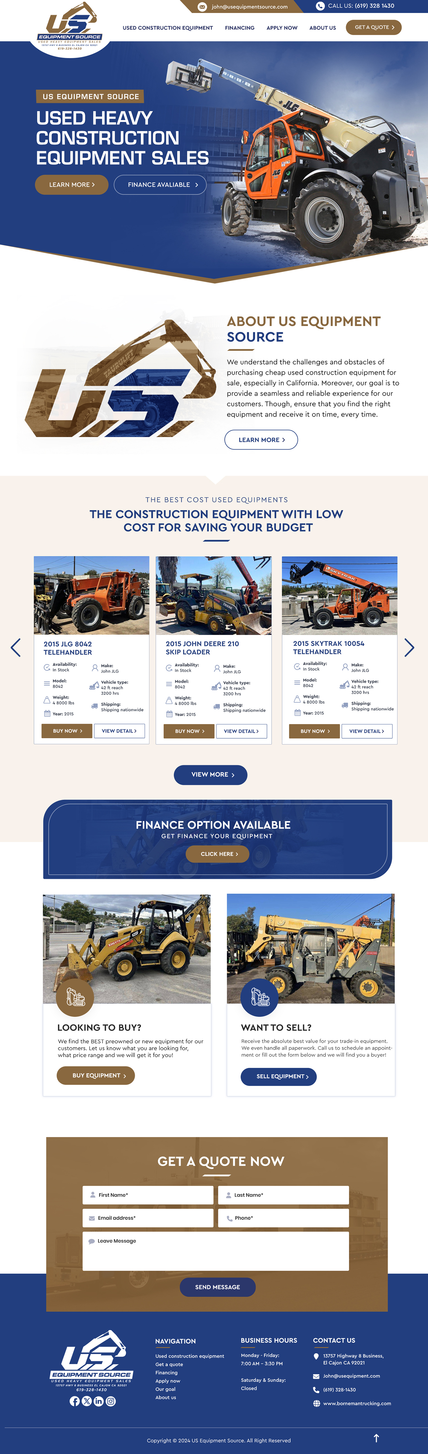 Web-Design von Blue Sparrow für US EQUIPMENT SOURCE | Design: #34416711