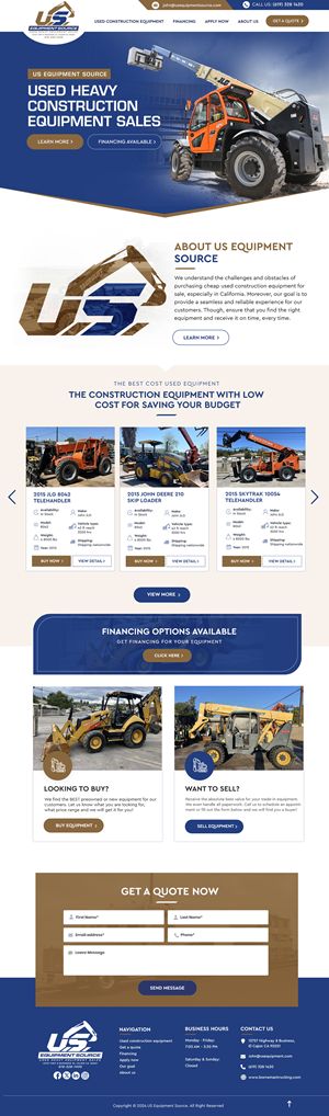 Web-Design von Blue Sparrow für US EQUIPMENT SOURCE | Design: #34423428