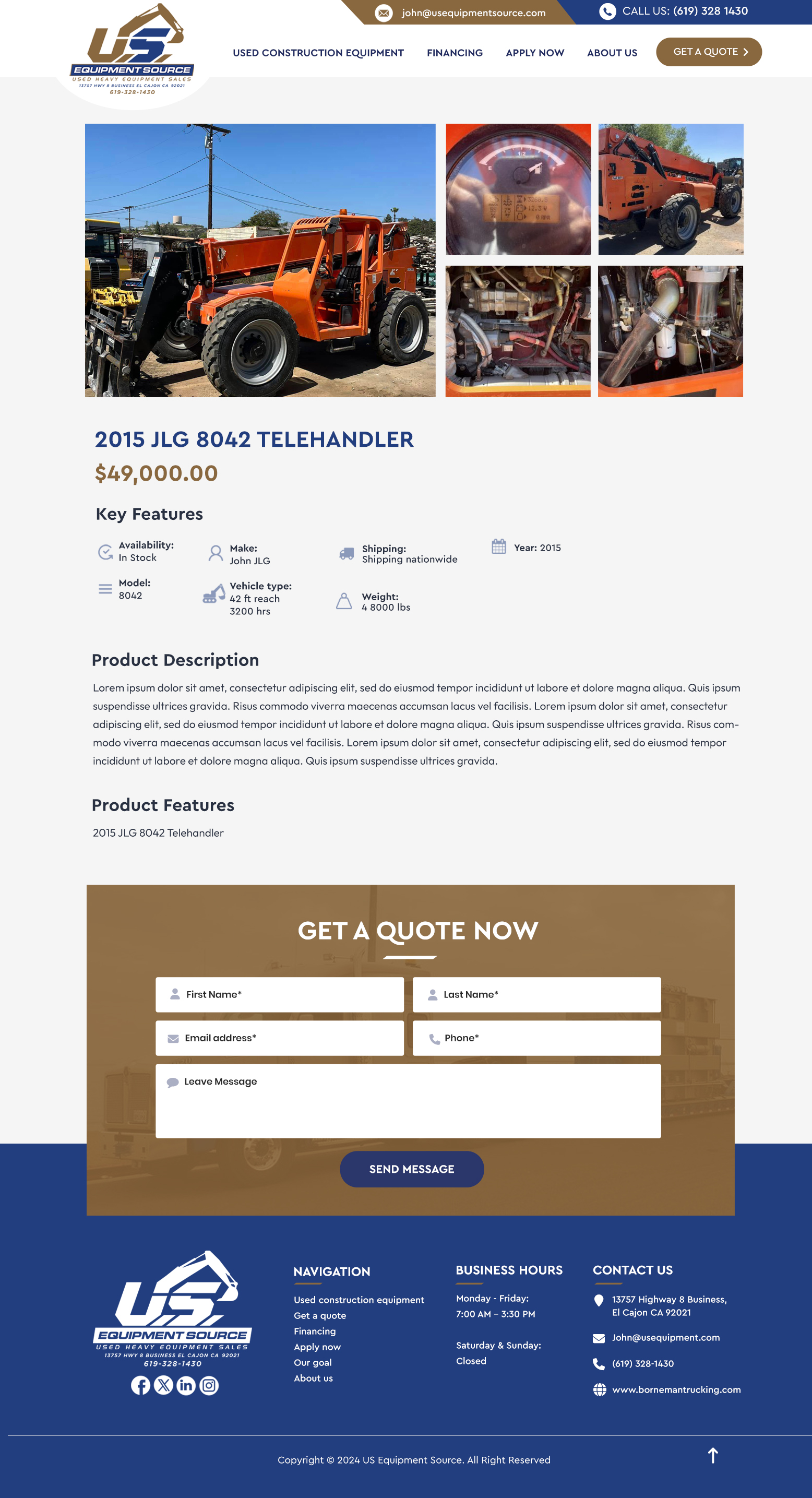 Web-Design von Blue Sparrow für US EQUIPMENT SOURCE | Design #34502721
