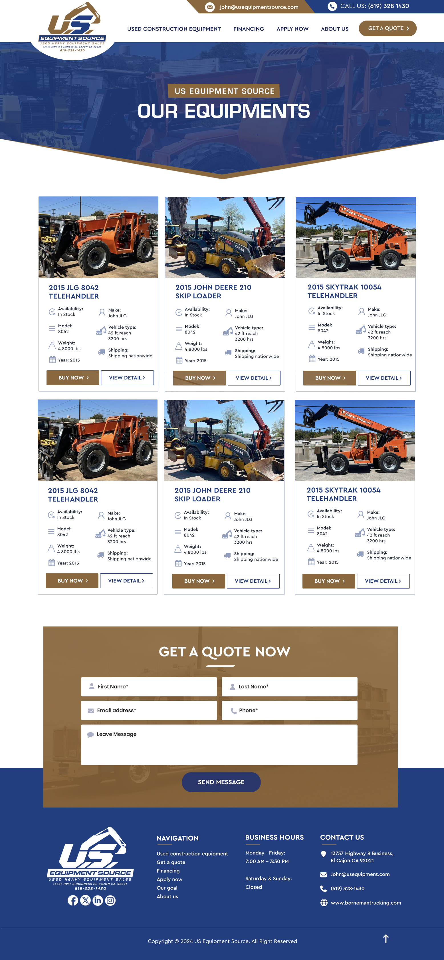 Web-Design von Blue Sparrow für US EQUIPMENT SOURCE | Design #34502722