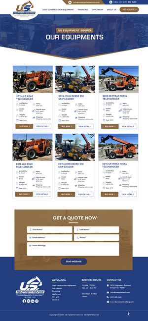 Web-Design von Blue Sparrow für US EQUIPMENT SOURCE | Design: #34502722