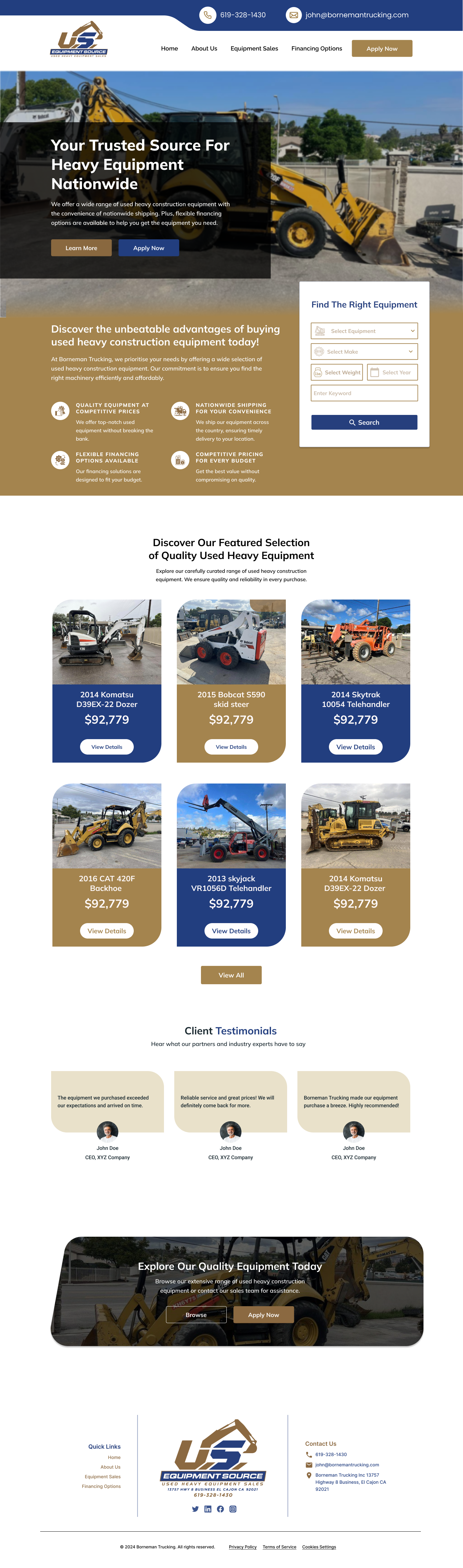 Diseño Web por MEK.X.Studio para US EQUIPMENT SOURCE | Diseño #34418419