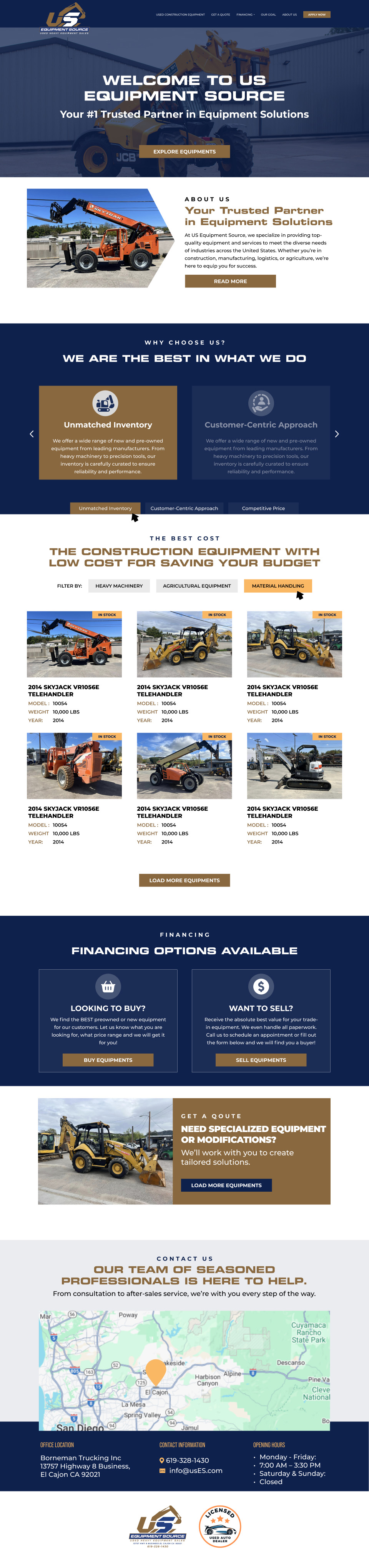 Diseño Web por Finley Johnson para US EQUIPMENT SOURCE | Diseño #34414474