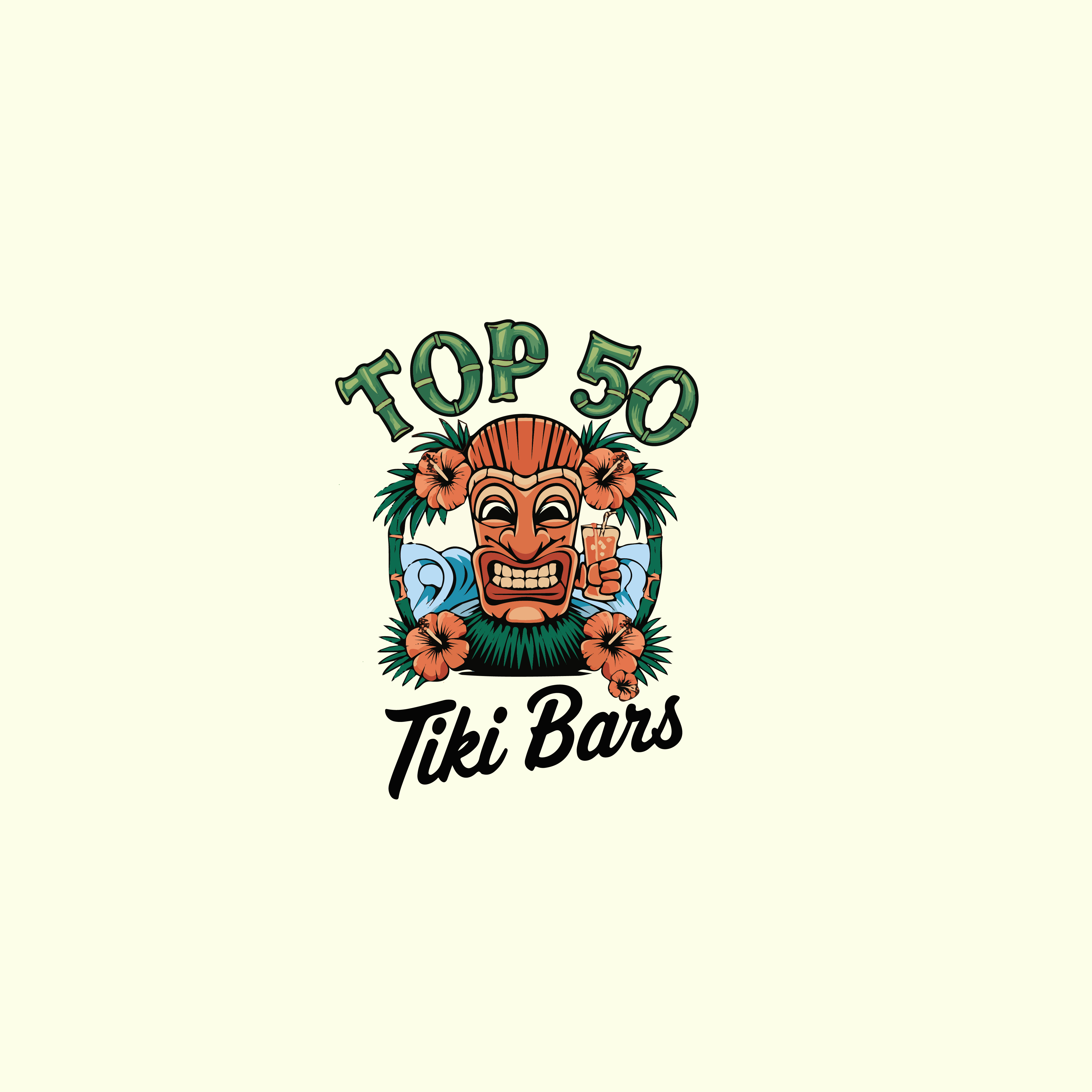Logo Design by Shariqology for Top 50 Tiki Bars | Design #34463132