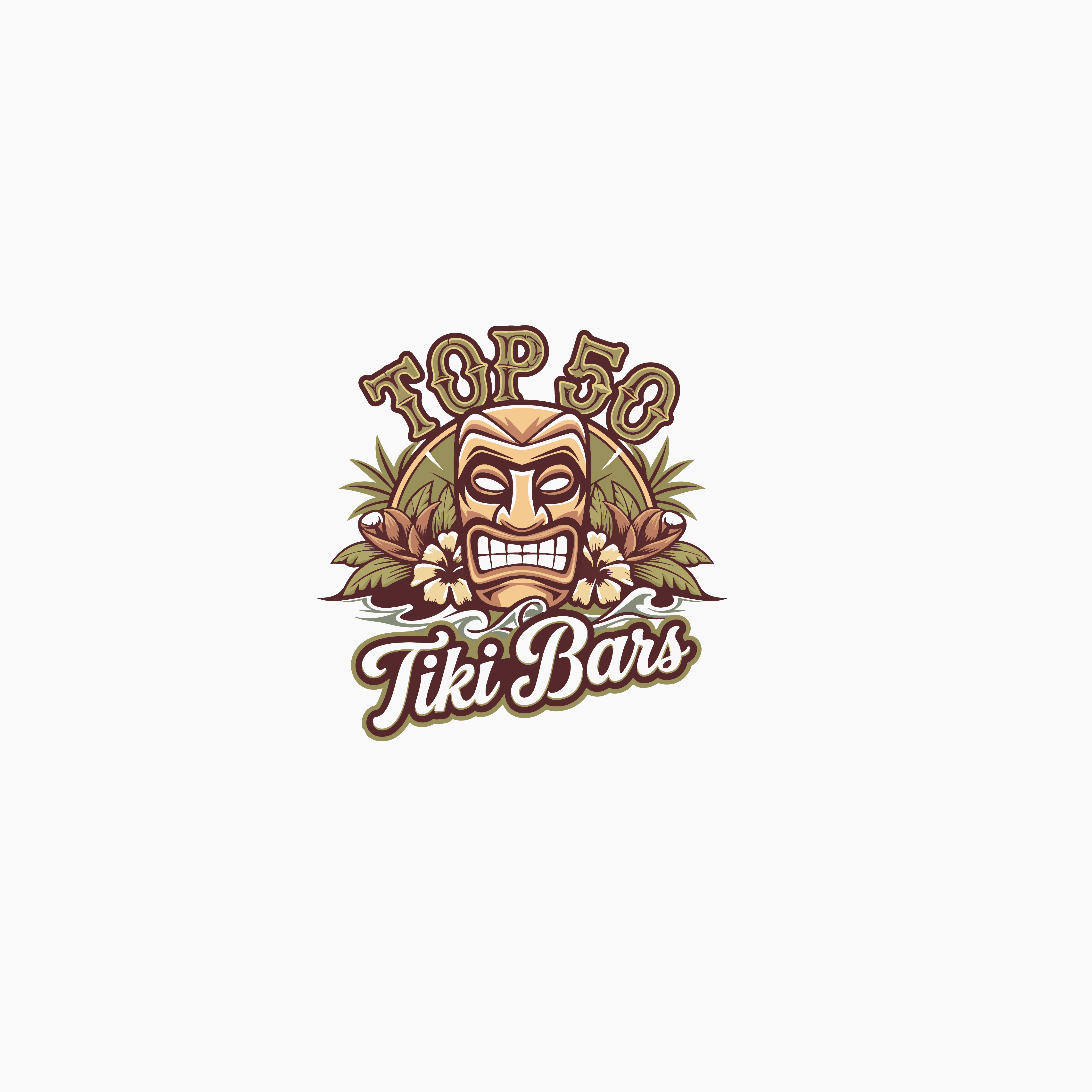 Logo Design by Shariqology for Top 50 Tiki Bars | Design #34463177