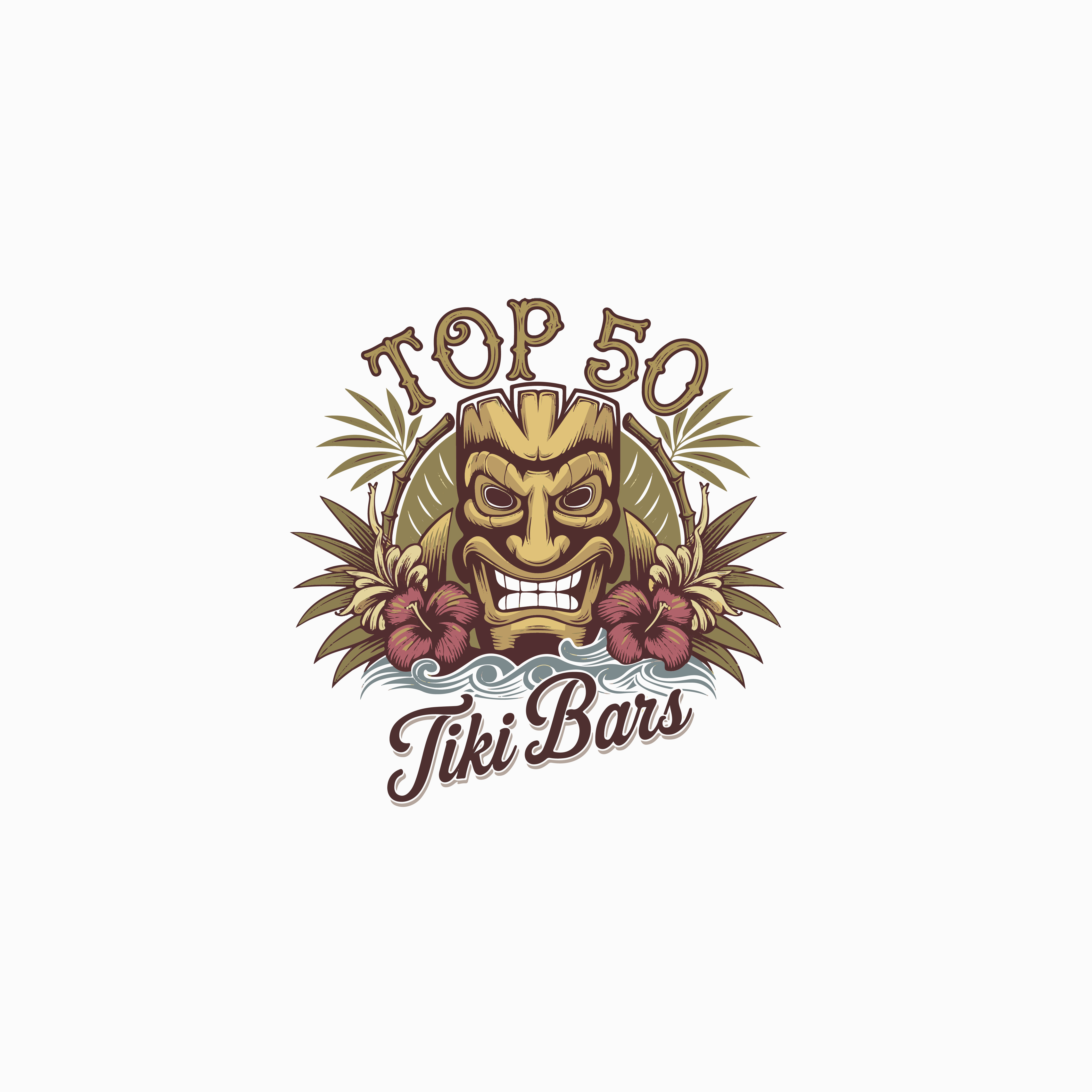 Logo Design by Shariqology for Top 50 Tiki Bars | Design #34463193