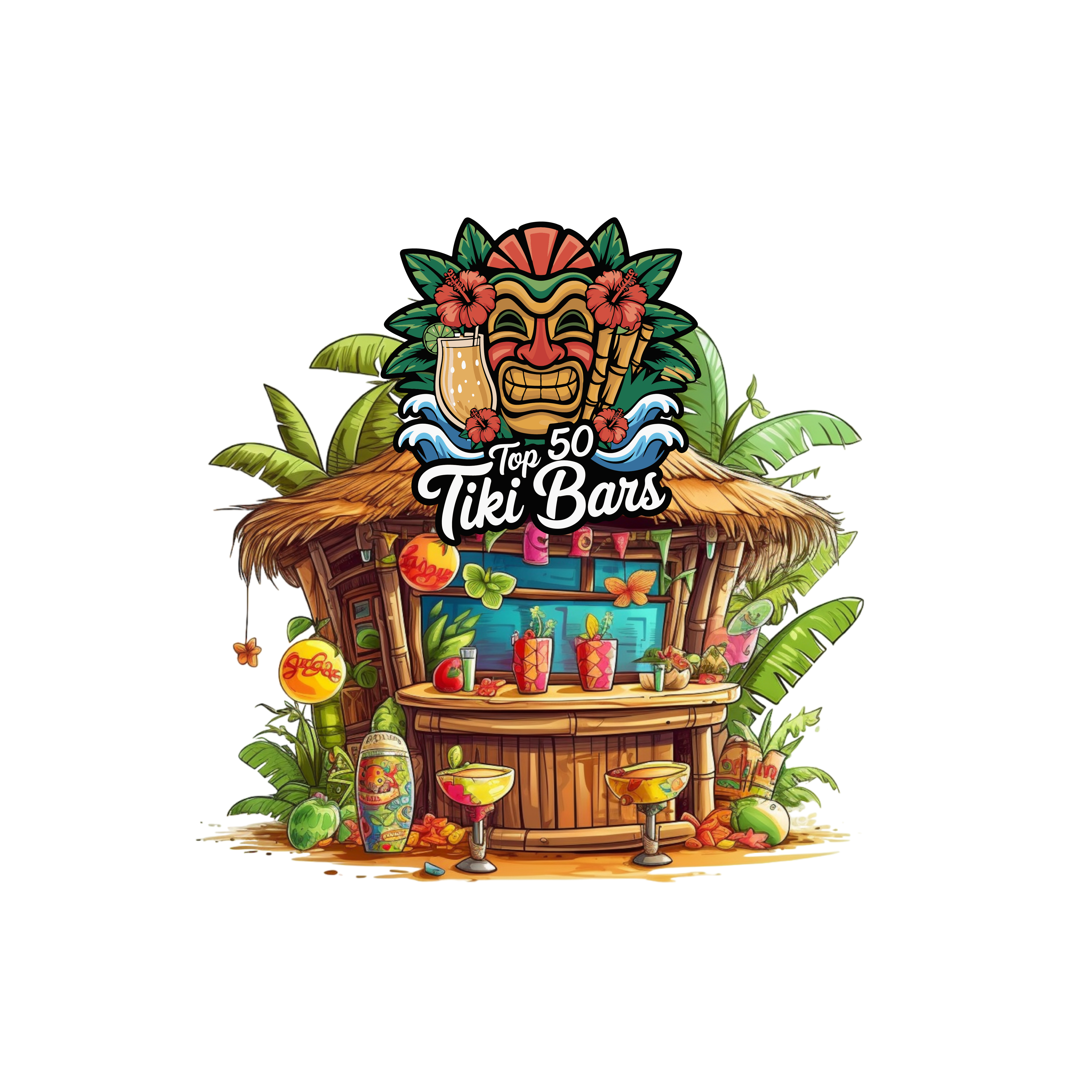 Logo-Design von Shariqology für Top 50 Tiki Bars | Design #34591168