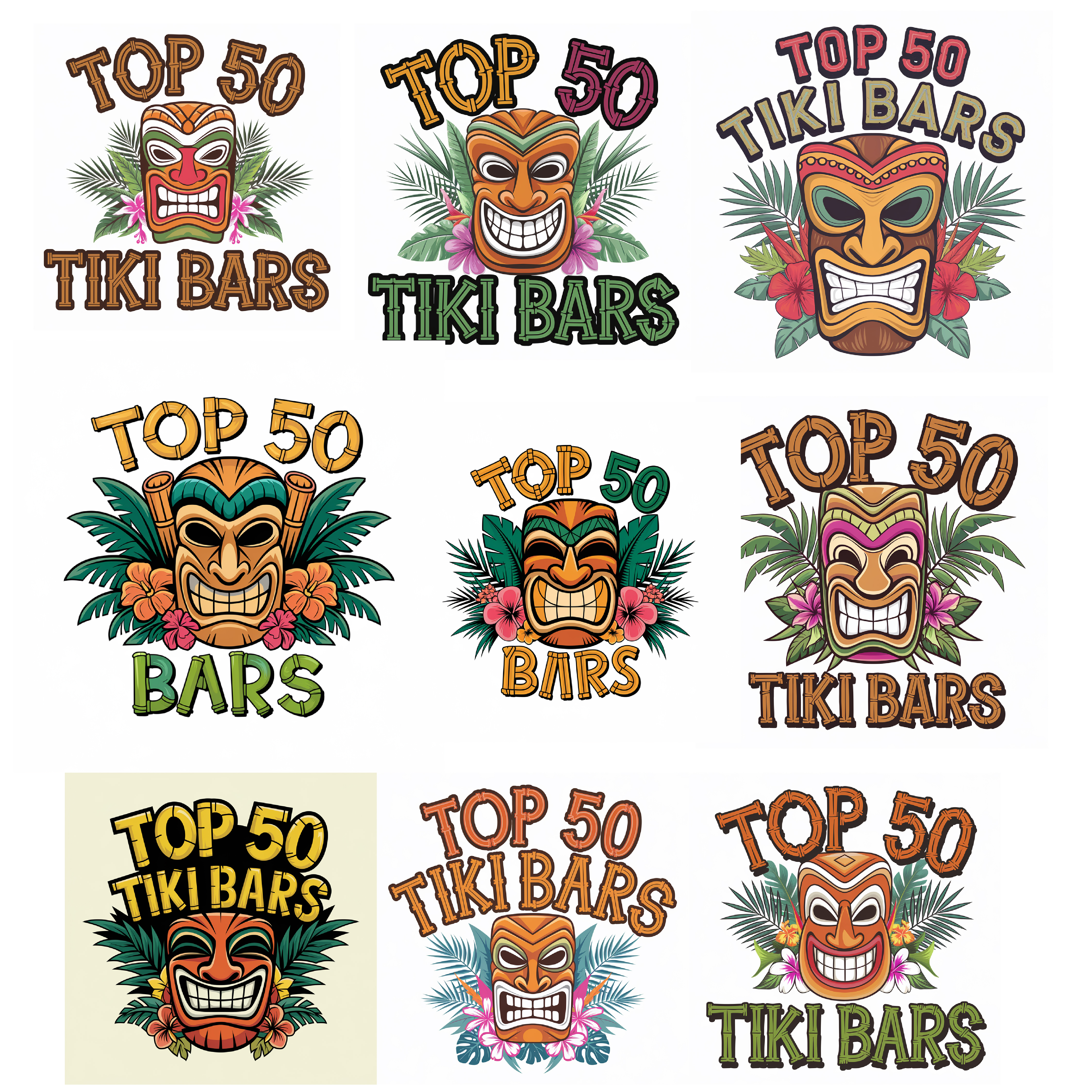 Logo Design by Shariqology for Top 50 Tiki Bars | Design #34621782