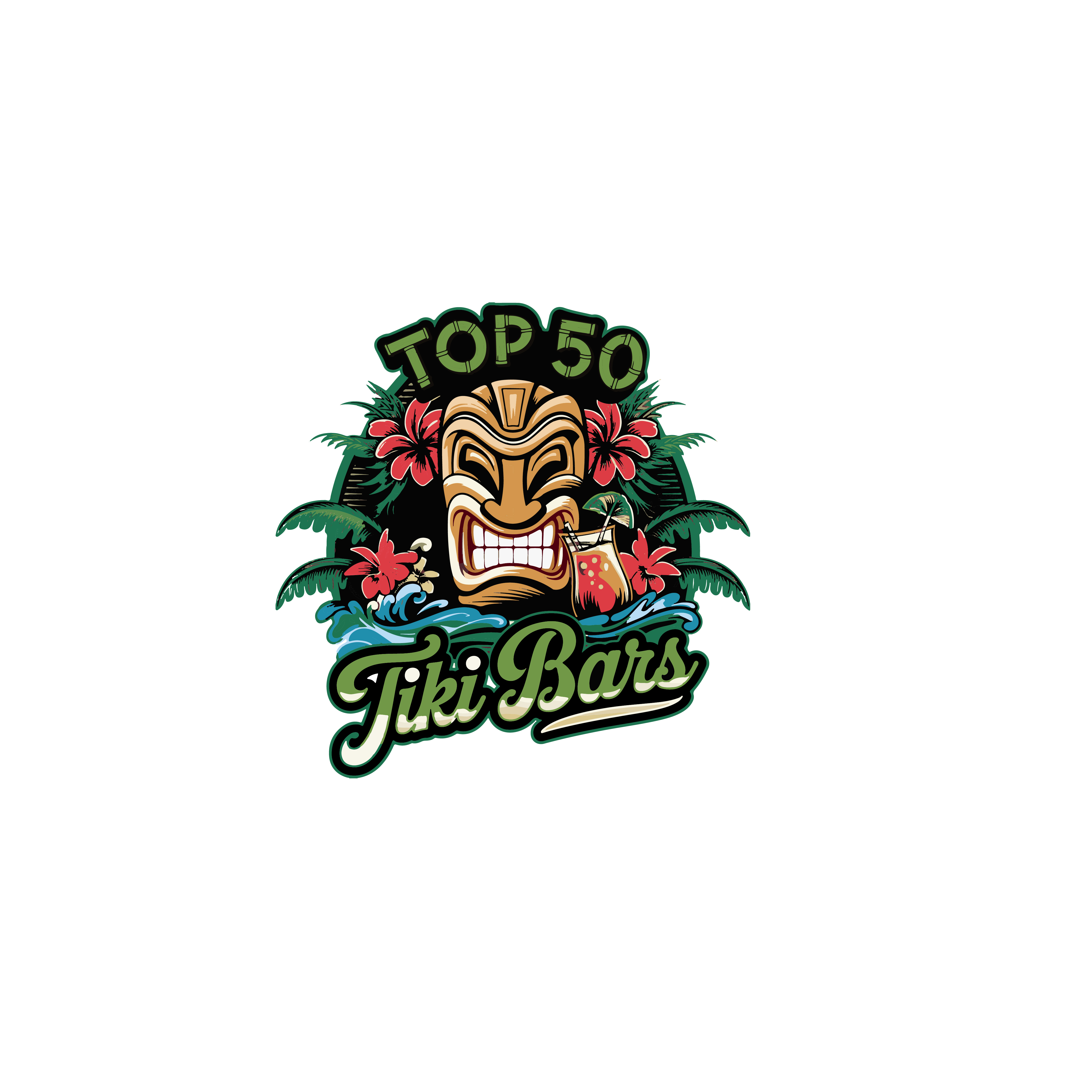 Logo Design by Shariqology for Top 50 Tiki Bars | Design #34621818