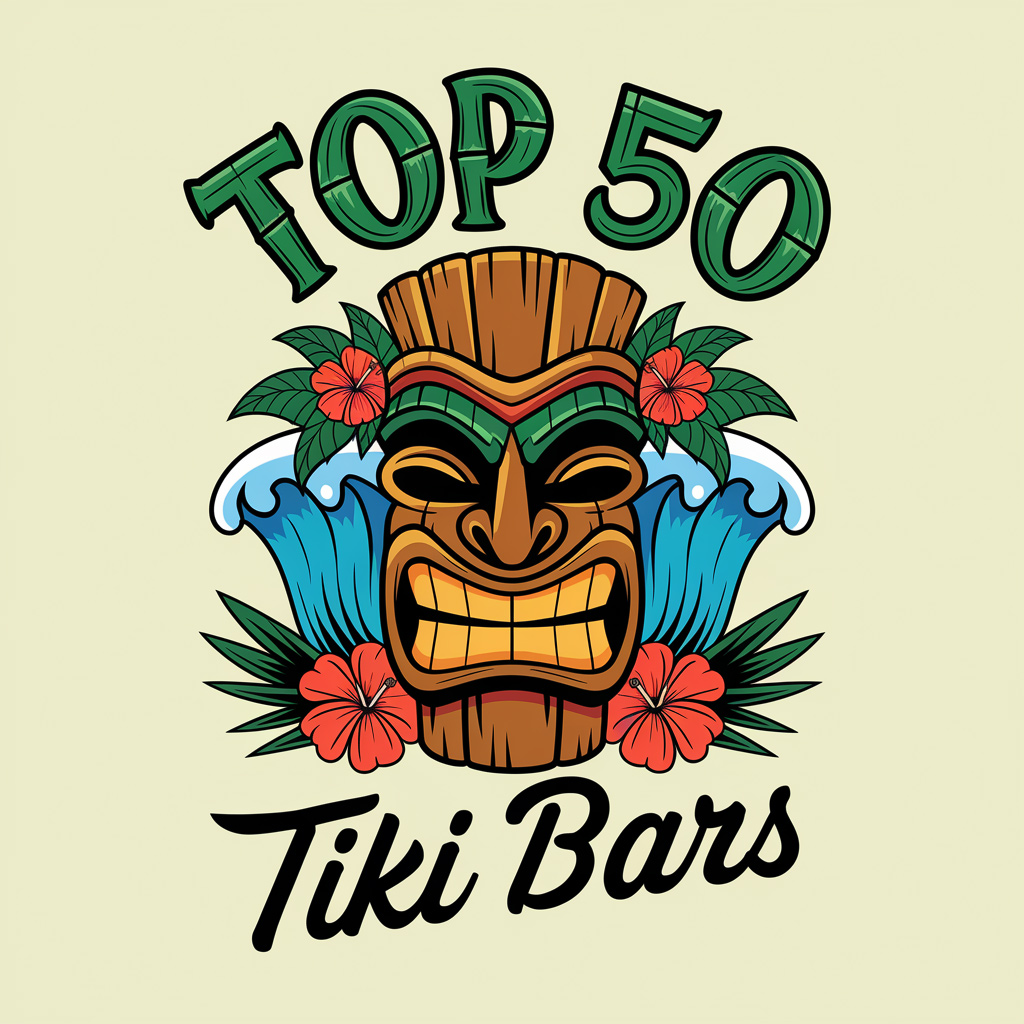 Logo Design by bute for Top 50 Tiki Bars | Design #34465104