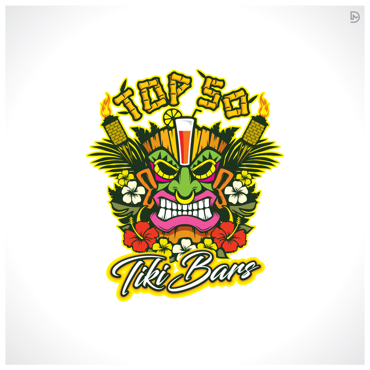 Logo Design by D_Mantra for Top 50 Tiki Bars | Design #34433073