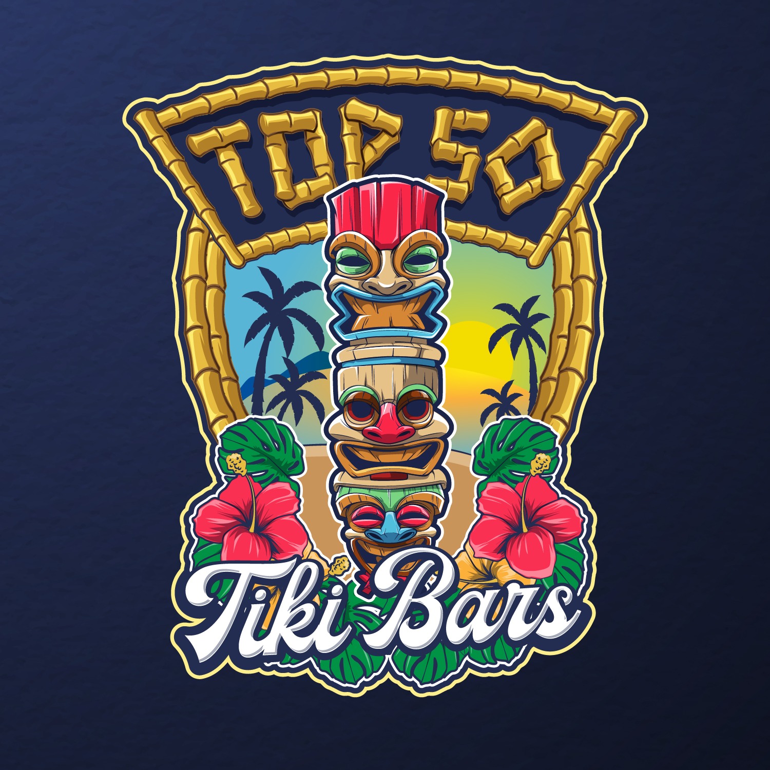 Logo Design by Sobisss for Top 50 Tiki Bars | Design #34465825