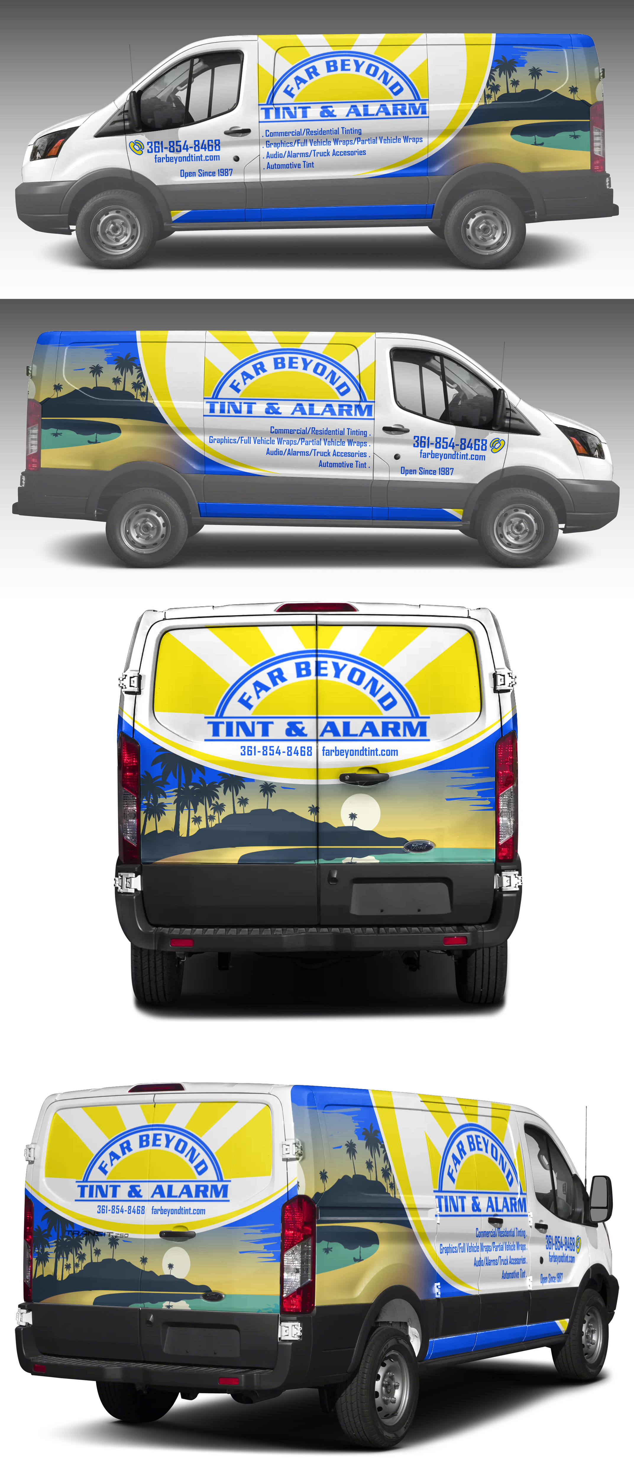 Graphic Design by AZ_Studio for Far Beyond Tint & Alarm  | Design #34436255