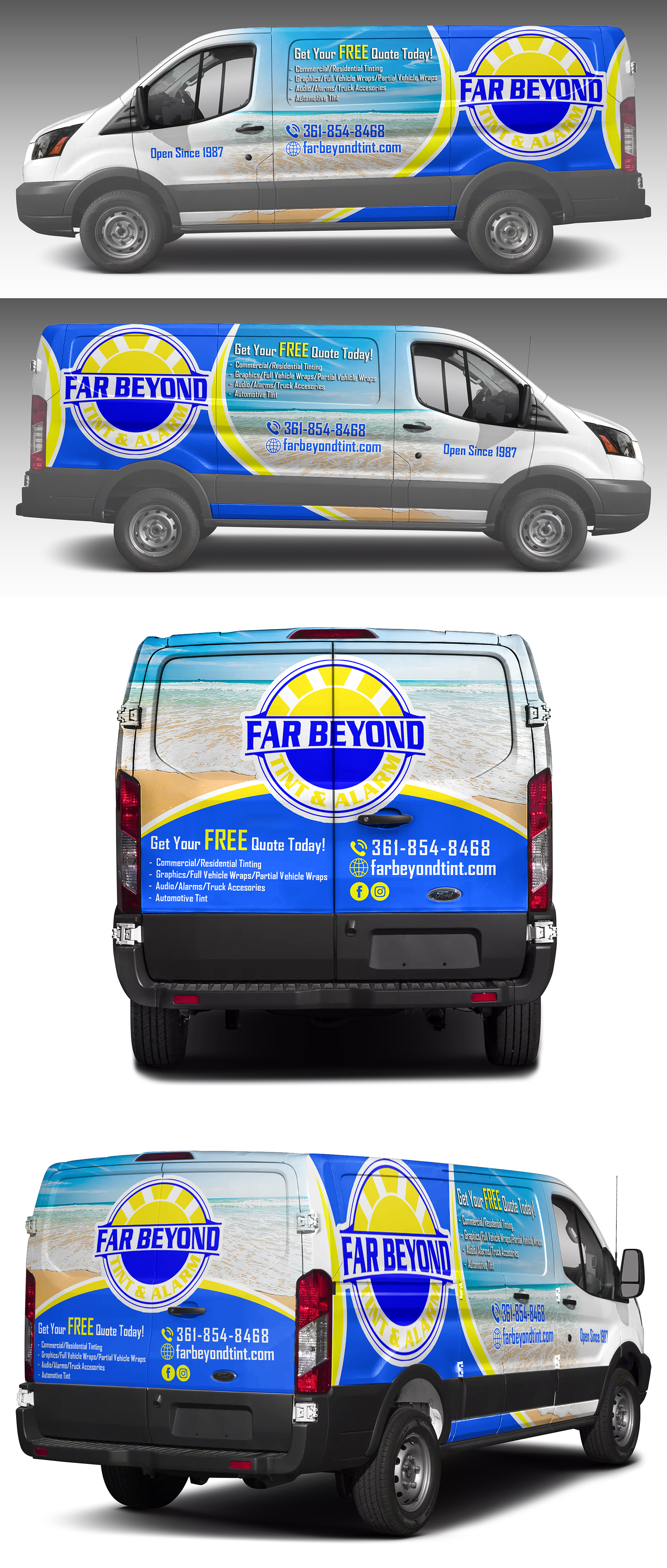 Graphic Design by AZ_Studio for Far Beyond Tint & Alarm  | Design #34438675