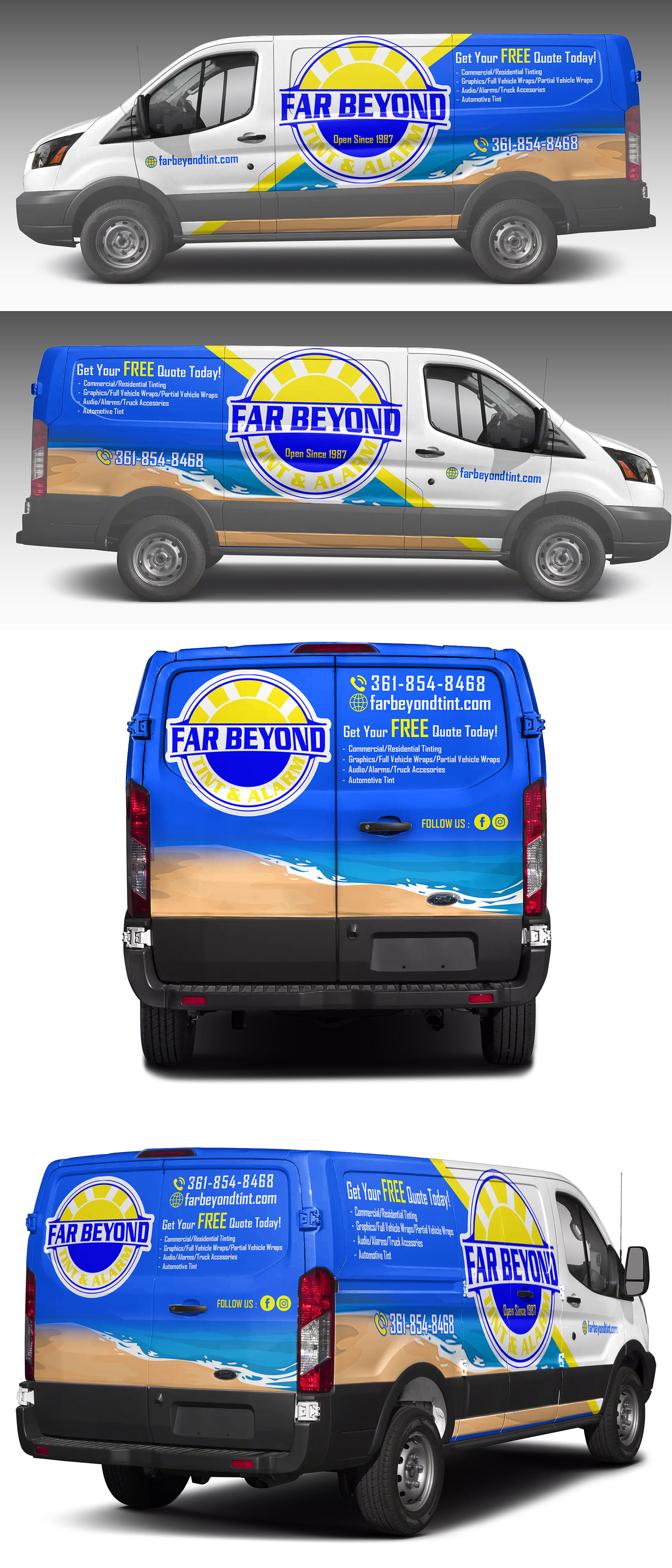 Graphic Design by AZ_Studio for Far Beyond Tint & Alarm  | Design #34442316